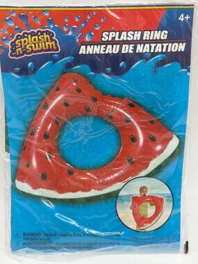 Splash N Swim Watermelon Splash Ring For Kids 27.5" X 26" Inflatable Pool Float